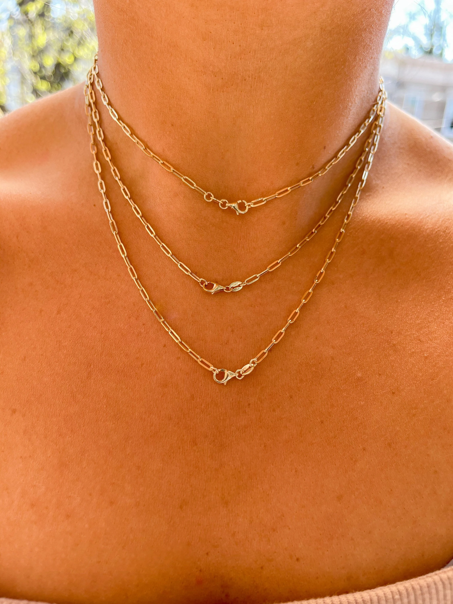 14K Gold Paperclip Chain | Unisex Paperclip Chains | 14K Gold Chains |  Mothers Day Gift