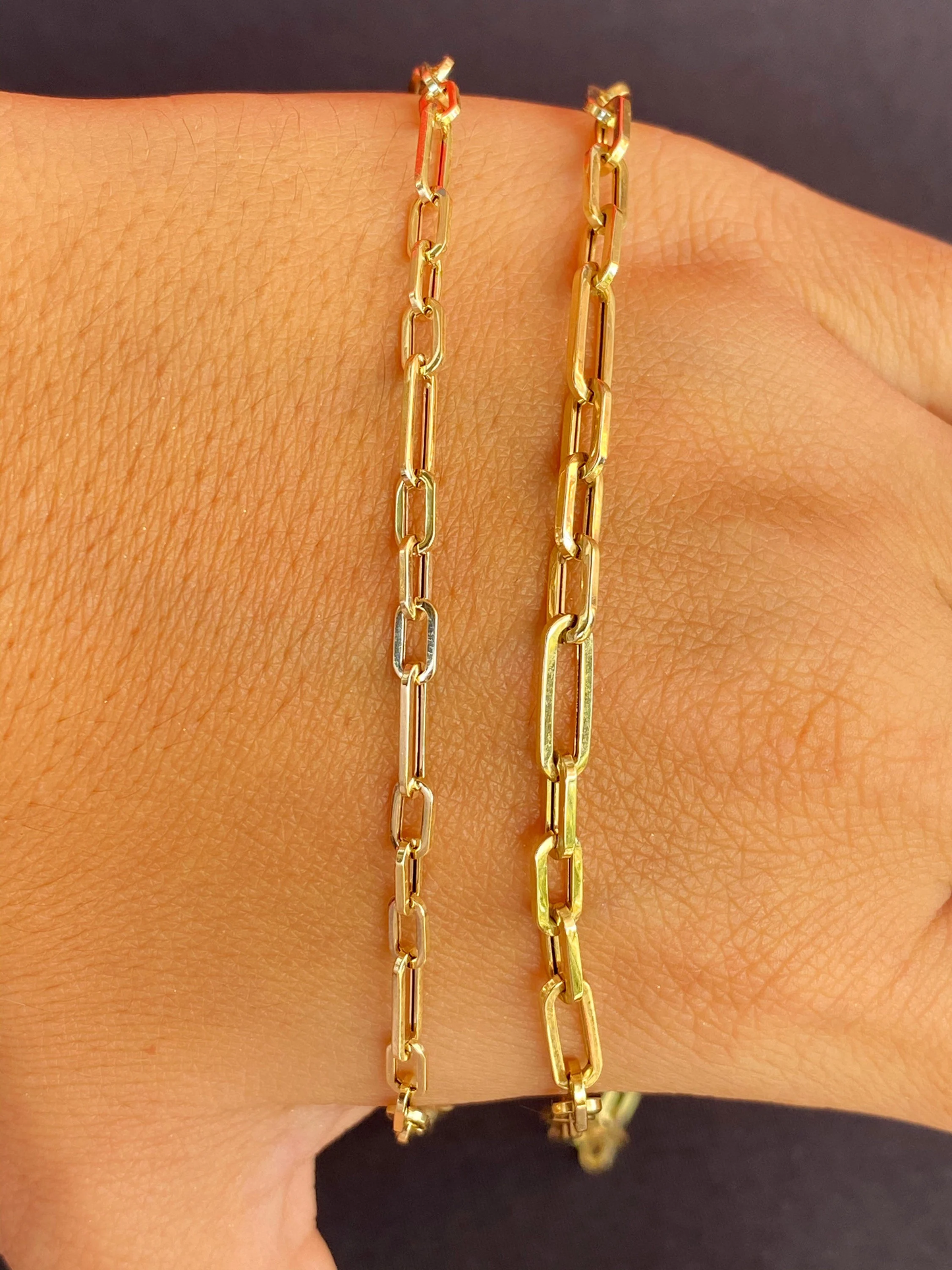 14K Gold Paperclip Figaro Chain | Unisex Chains | 14K Gold Chains