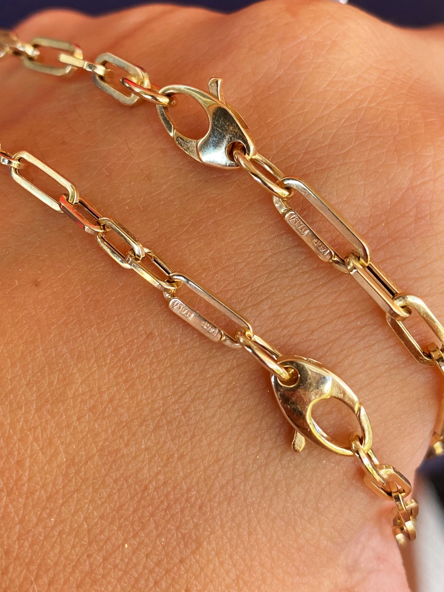 14K Gold Paperclip Figaro Chain | Unisex Chains | 14K Gold Chains