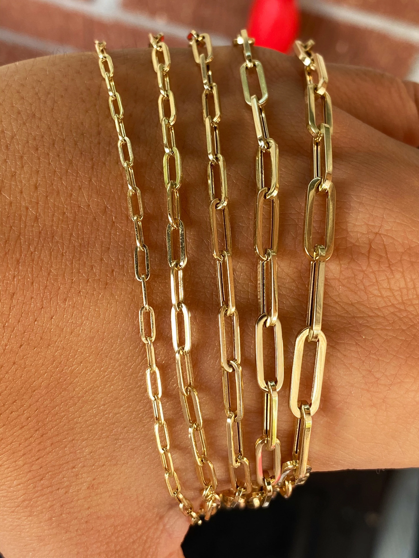 14K Gold Paperclip Chain | Unisex Paperclip Chains | 14K Gold Chains |  Mothers Day Gift