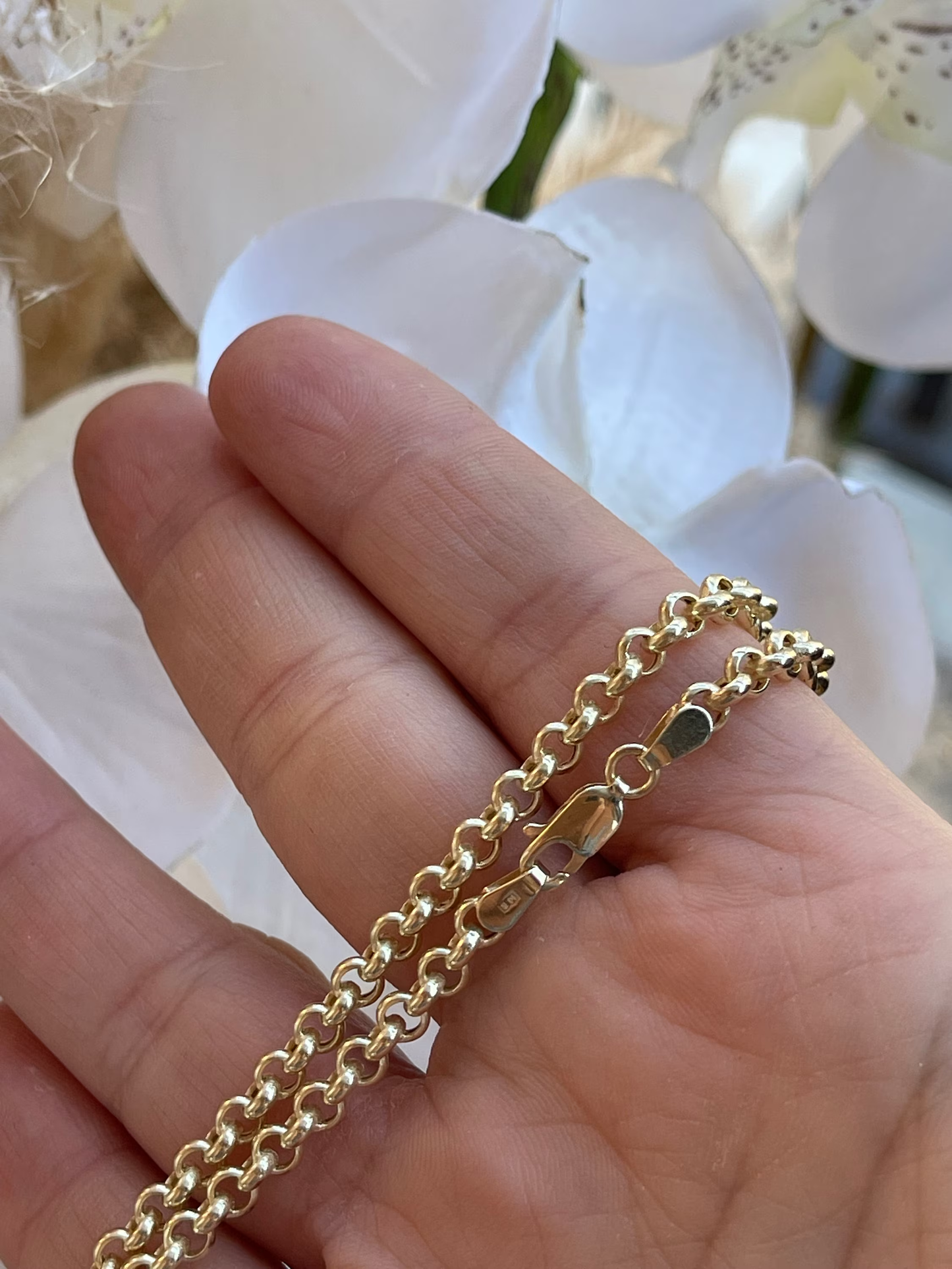 14K Solid Gold Bracelets • Ball Dainty Chain • Paperclip Bracelet • Dainty Arm Party Chains  • Bracelet Stack