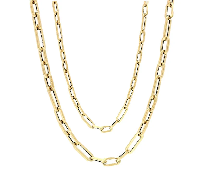 14K Gold Paperclip Figaro Chain | Unisex Chains | 14K Gold Chains