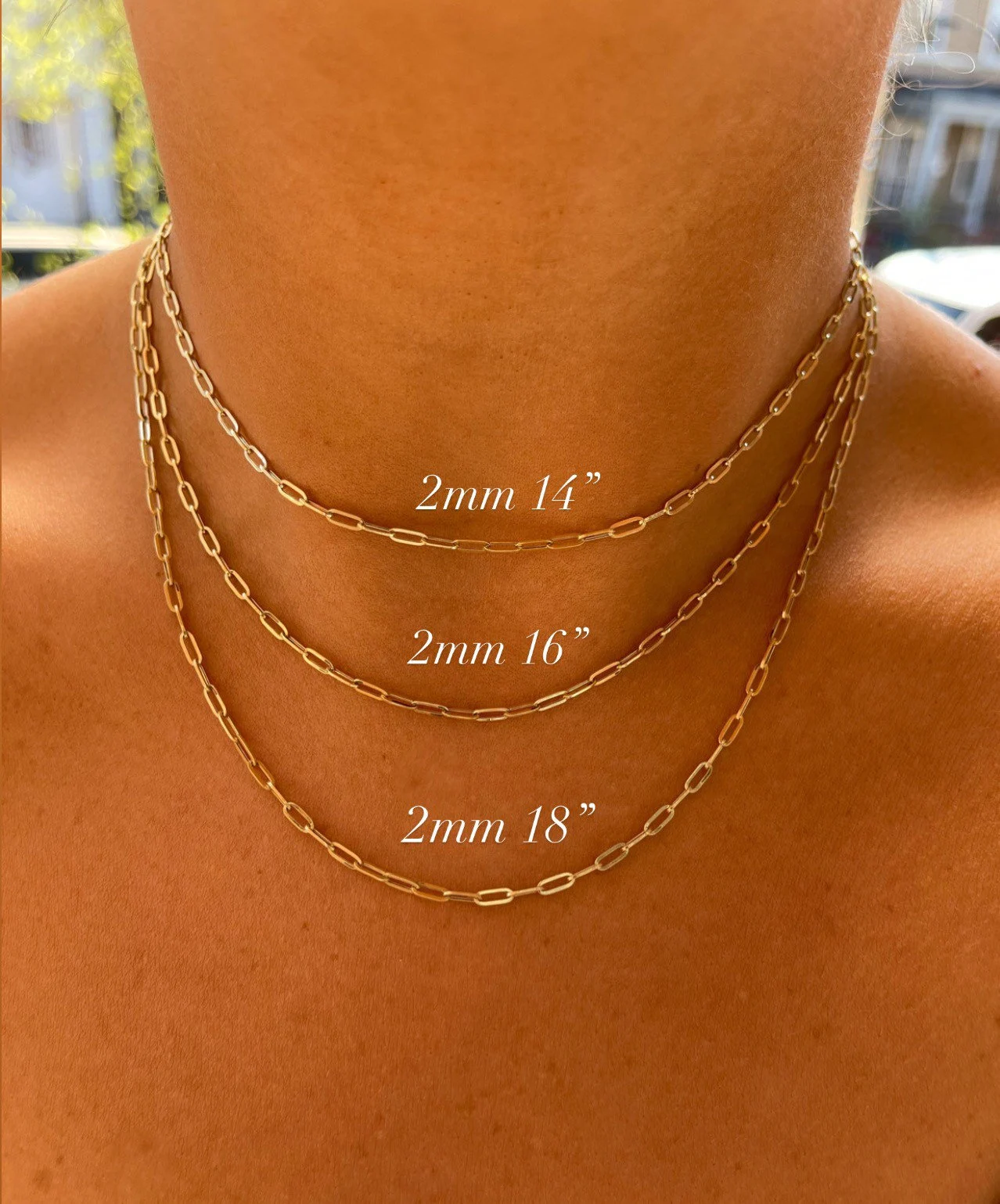 14K Gold Paperclip Chain | Unisex Paperclip Chains | 14K Gold Chains |  Mothers Day Gift