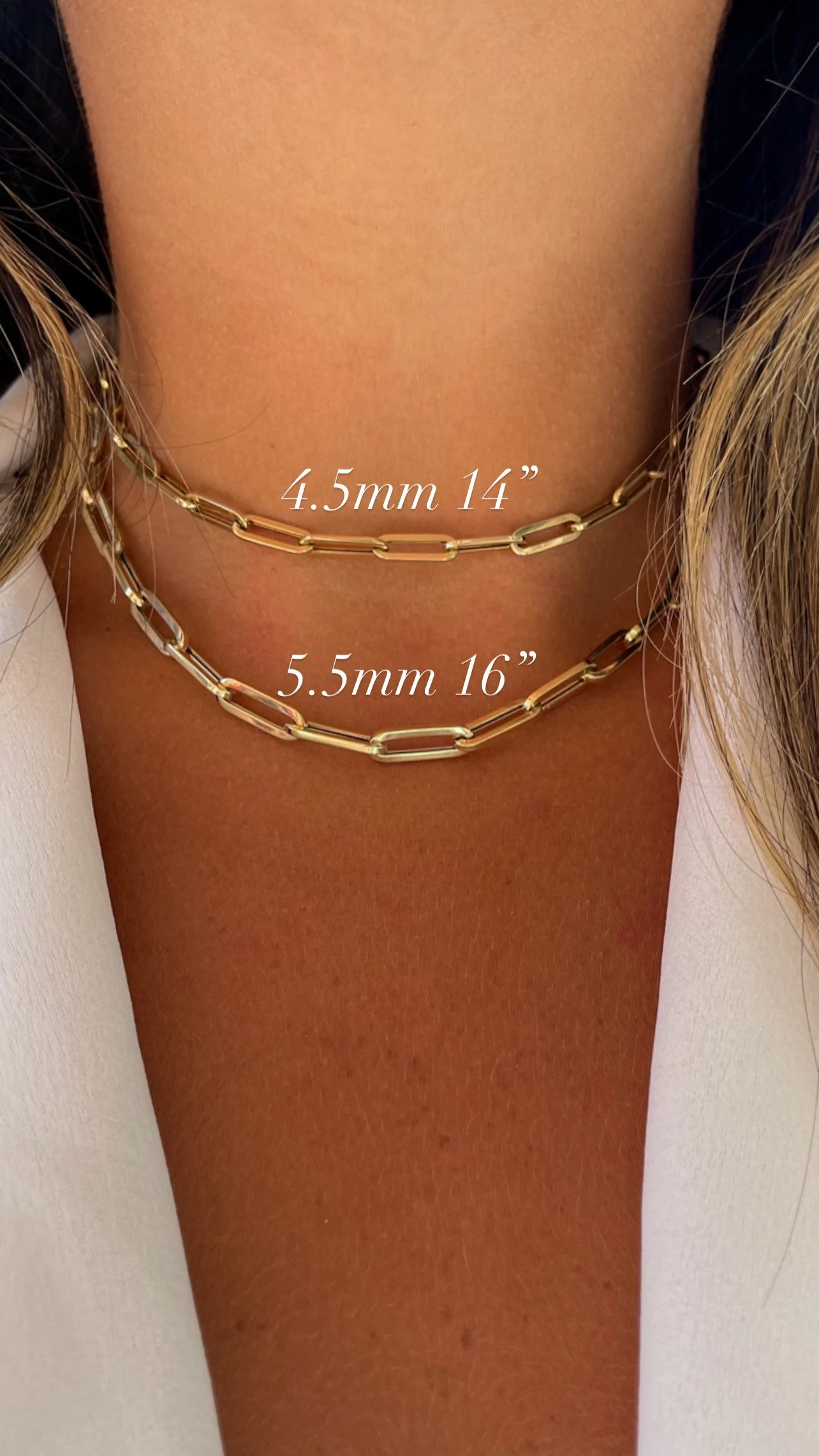 14K Gold Paperclip Chain | Unisex Paperclip Chains | 14K Gold Chains |  Mothers Day Gift