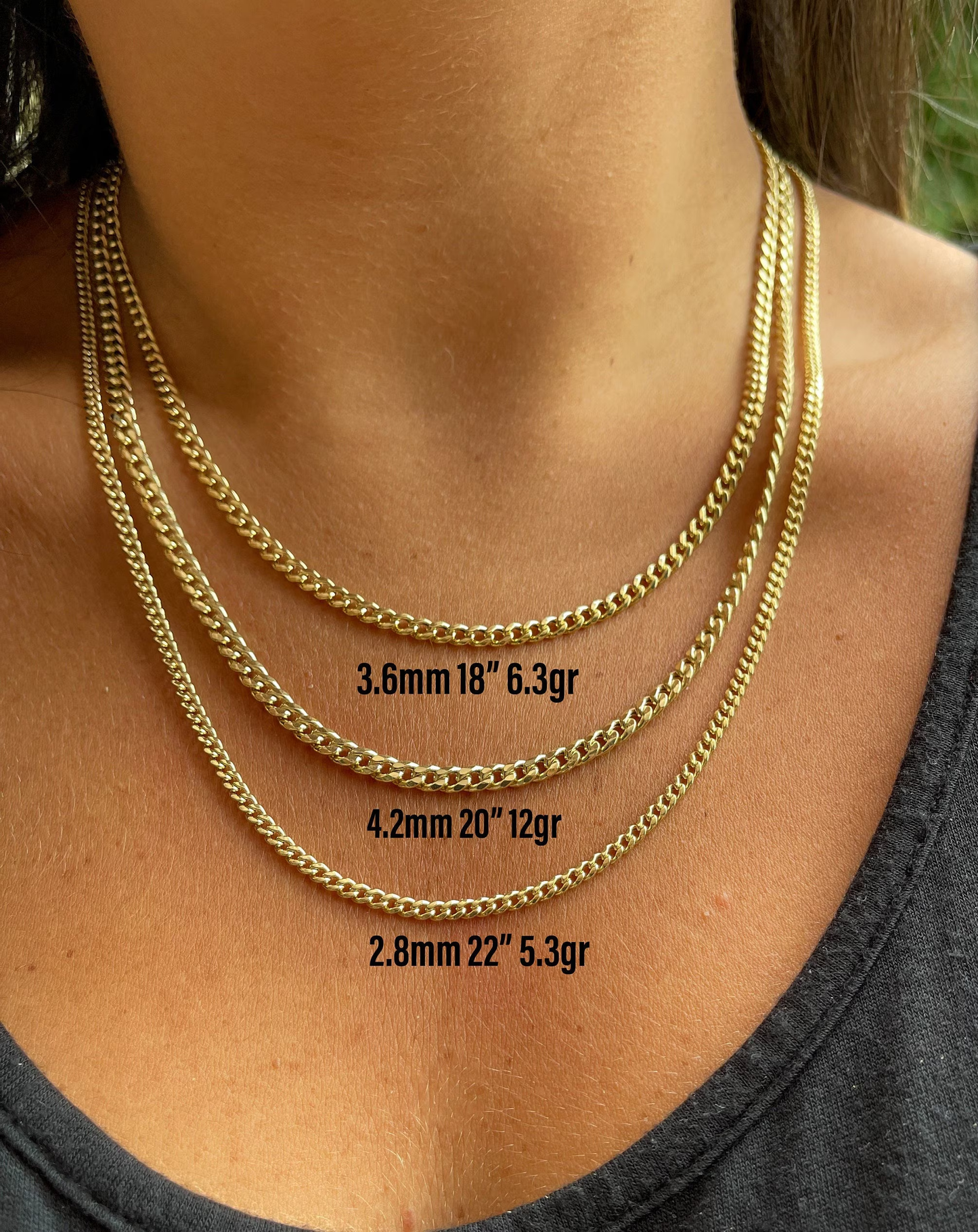 14K Gold Miami Cuban Chain | Link Chain Necklace | 14K Cuban Bracelet | Unisex Gold Cuban Chain 7.5"-24"