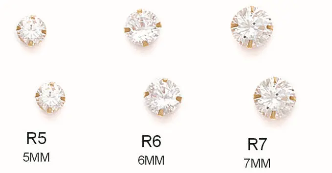 14K Pure Solid Gold Light Prong Martini Set Earrings| Round Solitaire Cut Studs | Gold Pushback Studs