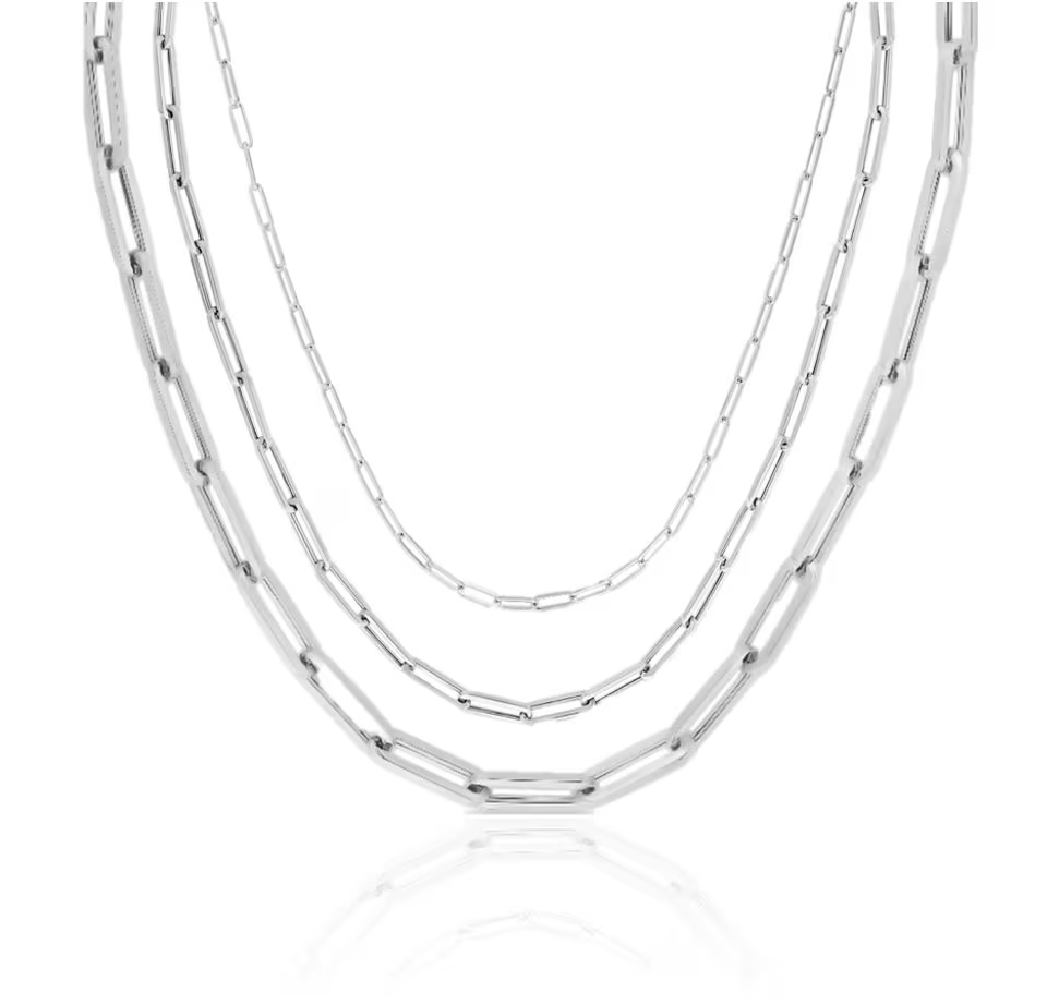 14K White Gold Paperclip Chain | Paperclip Chains | 14K Gold Chains
