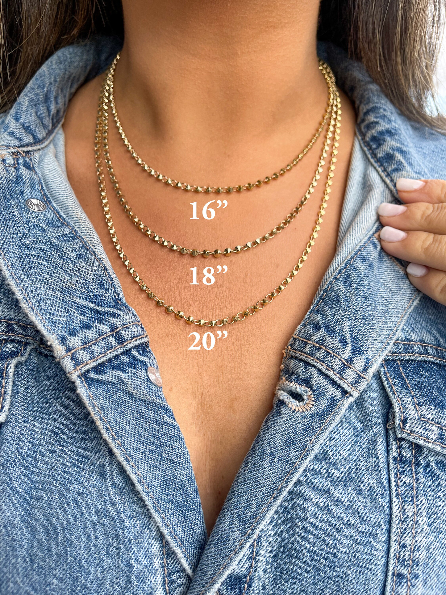 Trendy 14K Solid Gold Tibet Dainty Spike Ball Chain