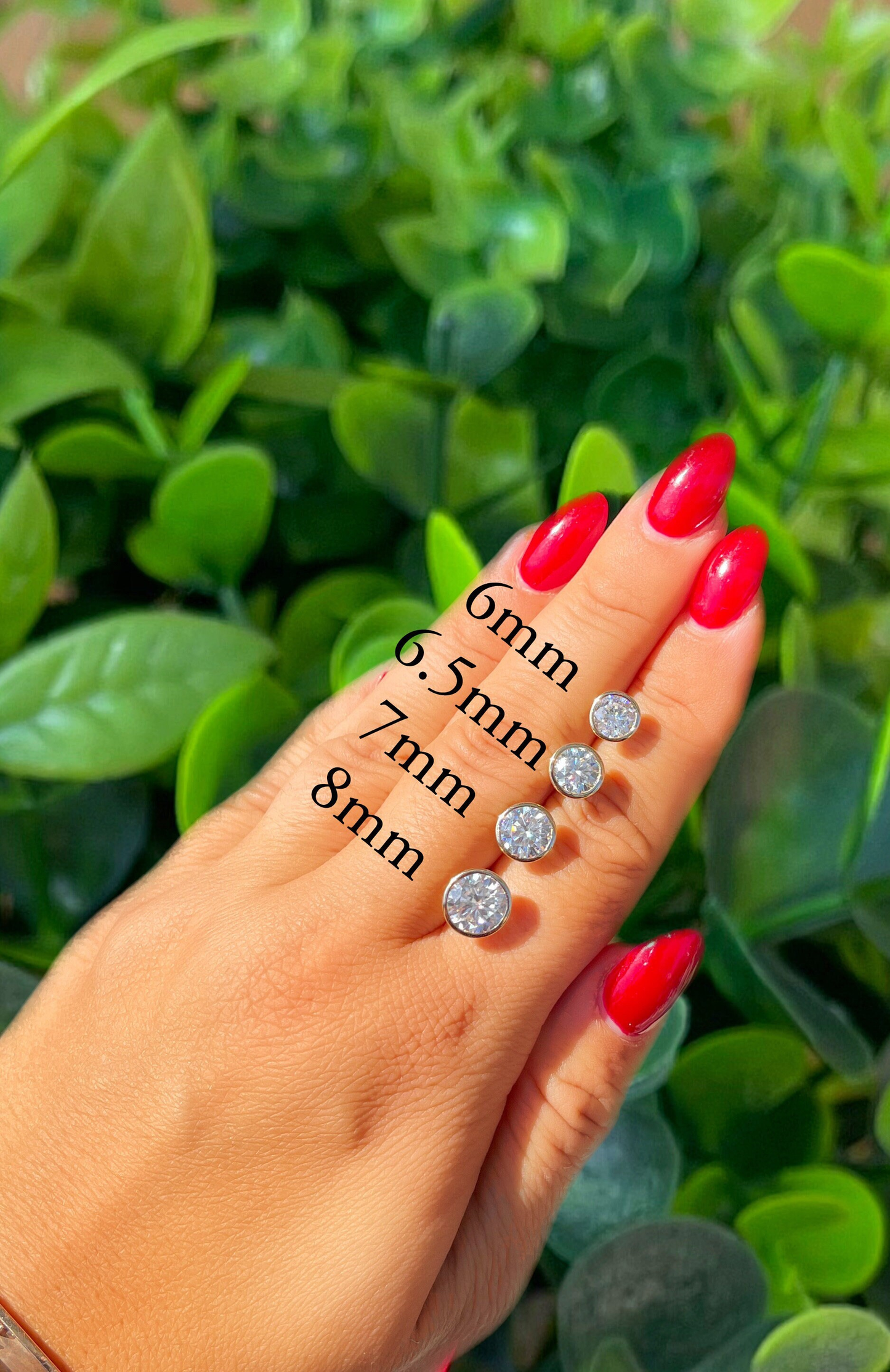 14K Moissanite D Color VVS1 Clarity Martini Round Bezel Set Studs