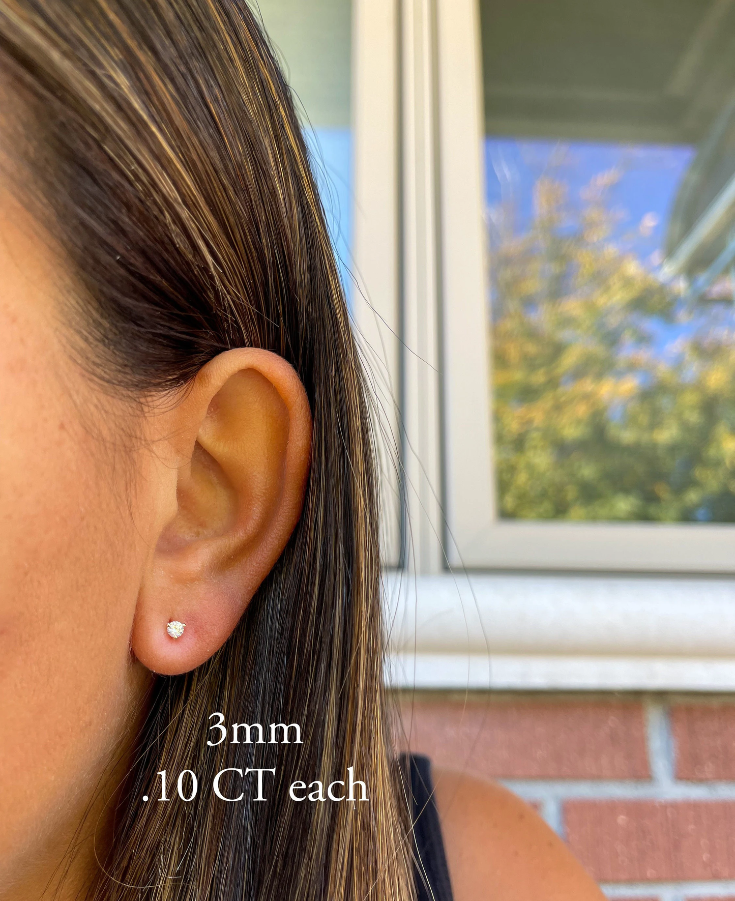 14K Moissanite Martini Pushback Solitaire Stud Earrings | Round Cut Pushback Studs